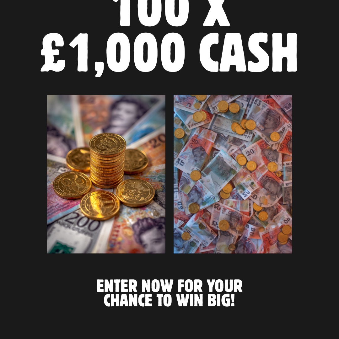100 X £1,000 Cash Instant Wins